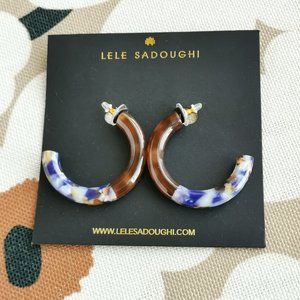Lele Sadoughi Broadway Tortoiseshell hoop earrings